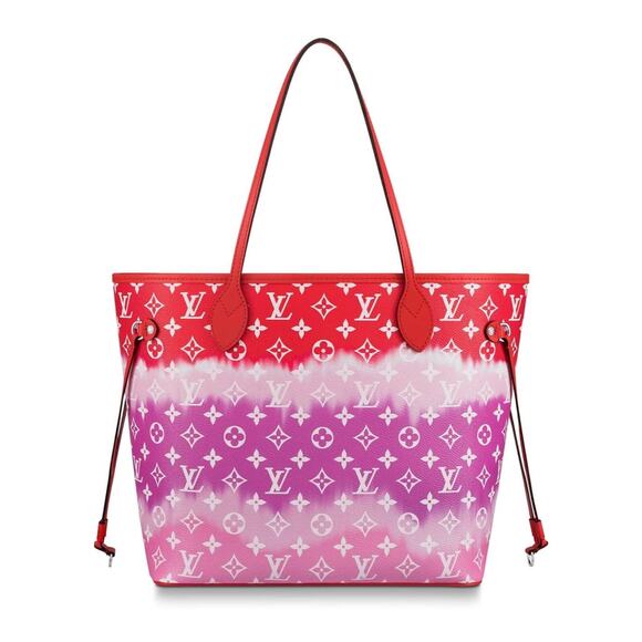 Louis Vuitton Escale Neverfull MM Red White Tie Dye Tote Handle Shoulder Bag - Picture 7 of 12